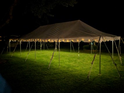 20' x 40' Pole Tent, Rope Lights.