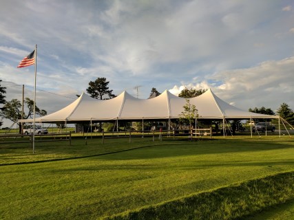 Outdoor Wedding and Reception at Golf Course - 40' x 100' Tent.