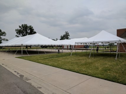 Church Festival - 20' x 20' Tent. Two 40' x 100' Tents on Concrete.