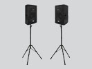 Speakers with Tripods / 1000 Watt Amplifier & Mixer